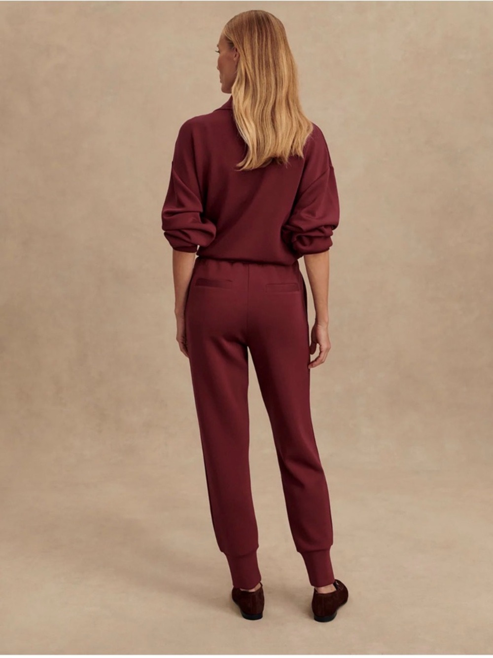 NWT Varley slim cuff pant 27.5” double soft New Maroon - Picture 3 of 5